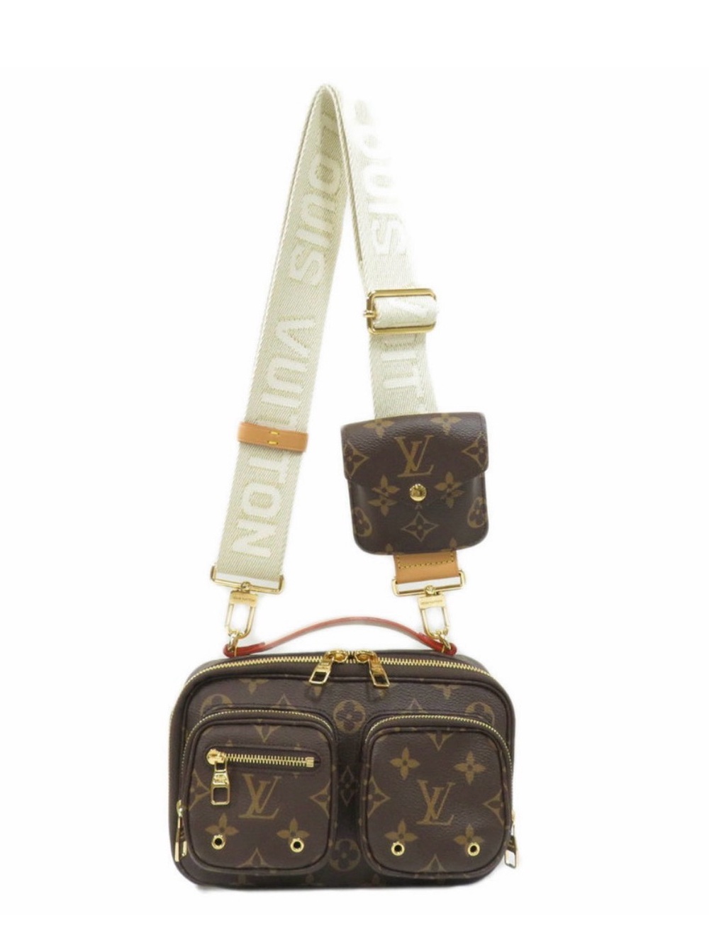 Louis Vuitton Monogram Canvas Messenger Crossbody with Cream Logo Strap